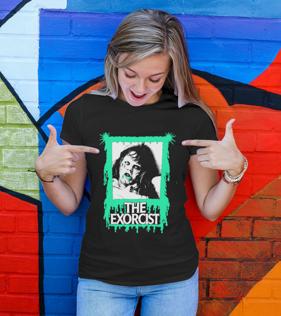 The Exorcist Regan Macneil Neon Drip Horror T-Shirt