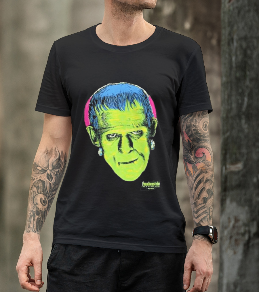 Frankenstein Universal Studios Monsters Head Travis Barker T-Shirt