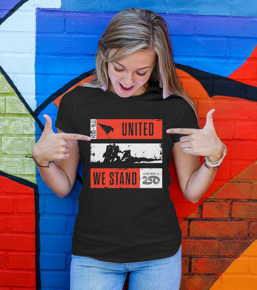 United We Stand 1776 2026 America 250 Iwo Jima T-Shirt