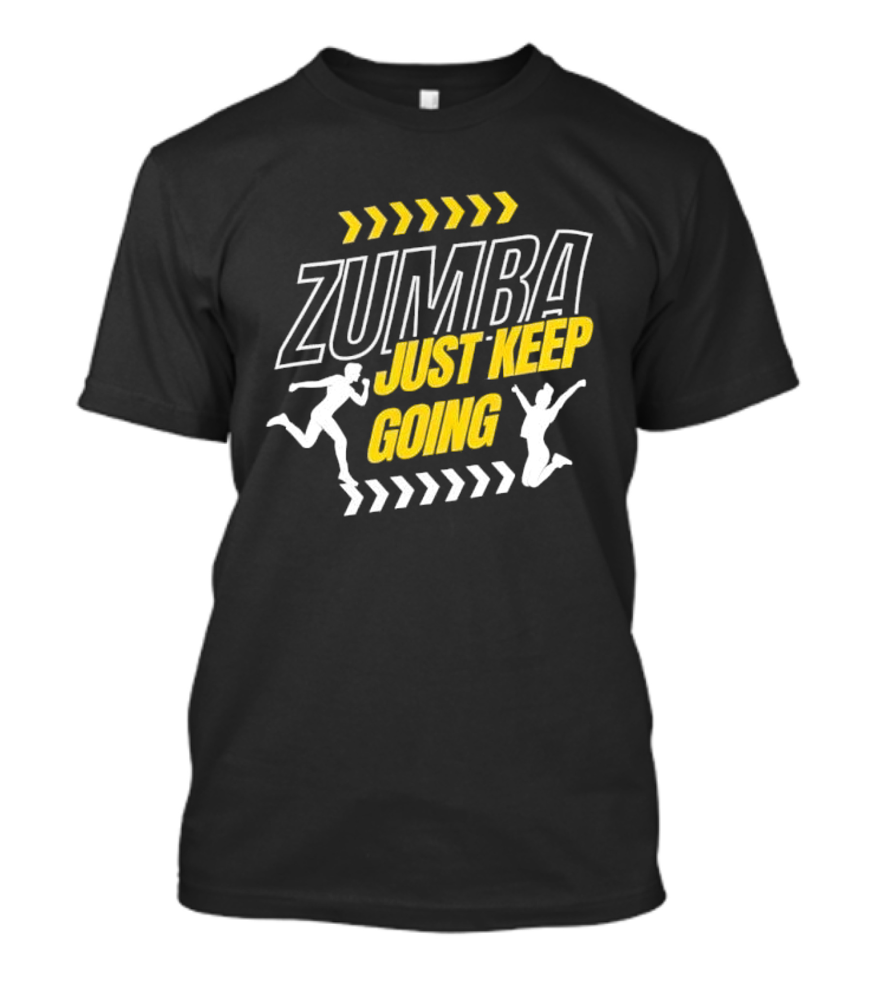 Zumba Just Keep Going Fitness Running Jumping Chevron Arrows T-Shirt