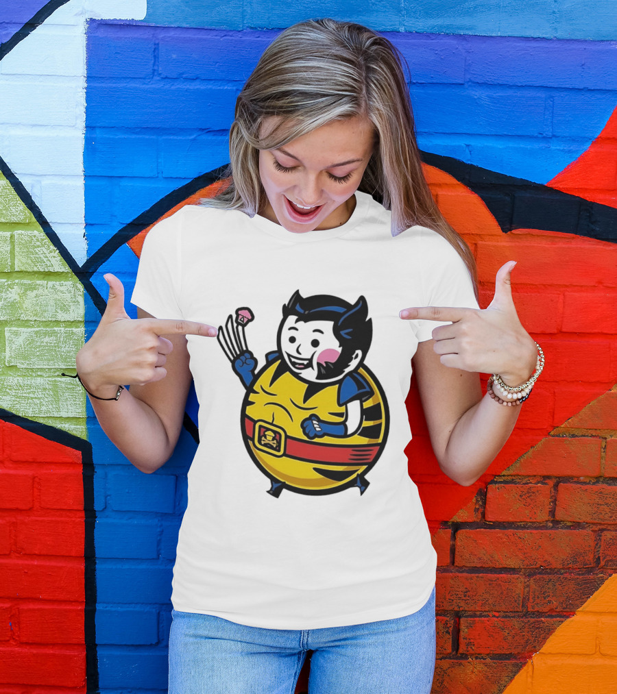 Wolverine Cupcake Fan With Claws And Round Yellow Outfit T-Shirt