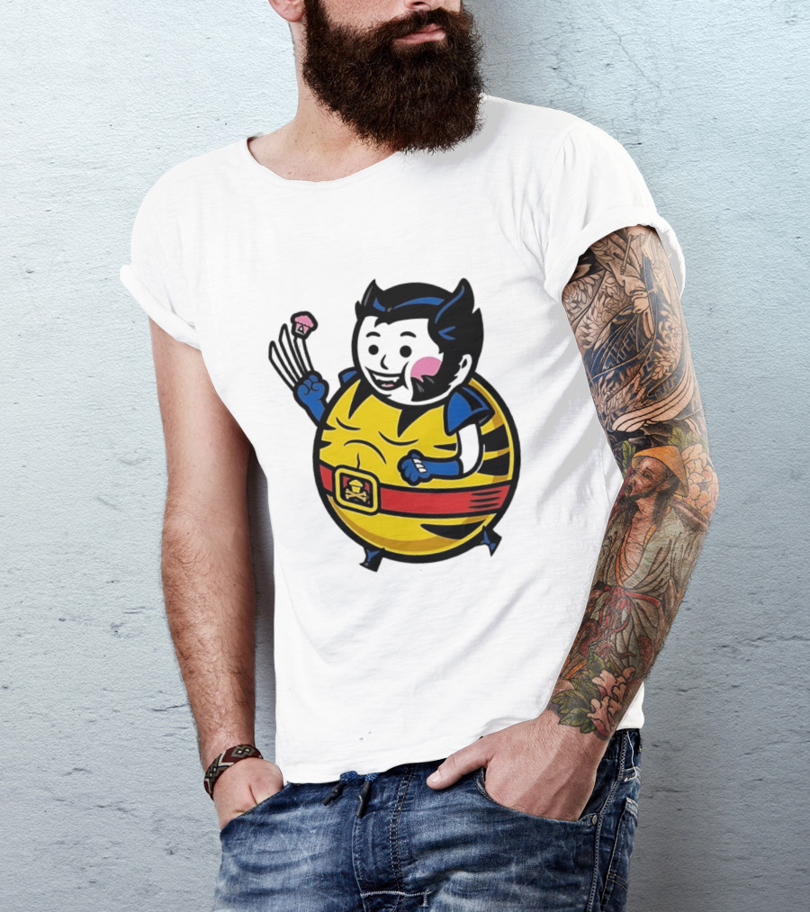Wolverine Cupcake Fan With Claws And Round Yellow Outfit T-Shirt