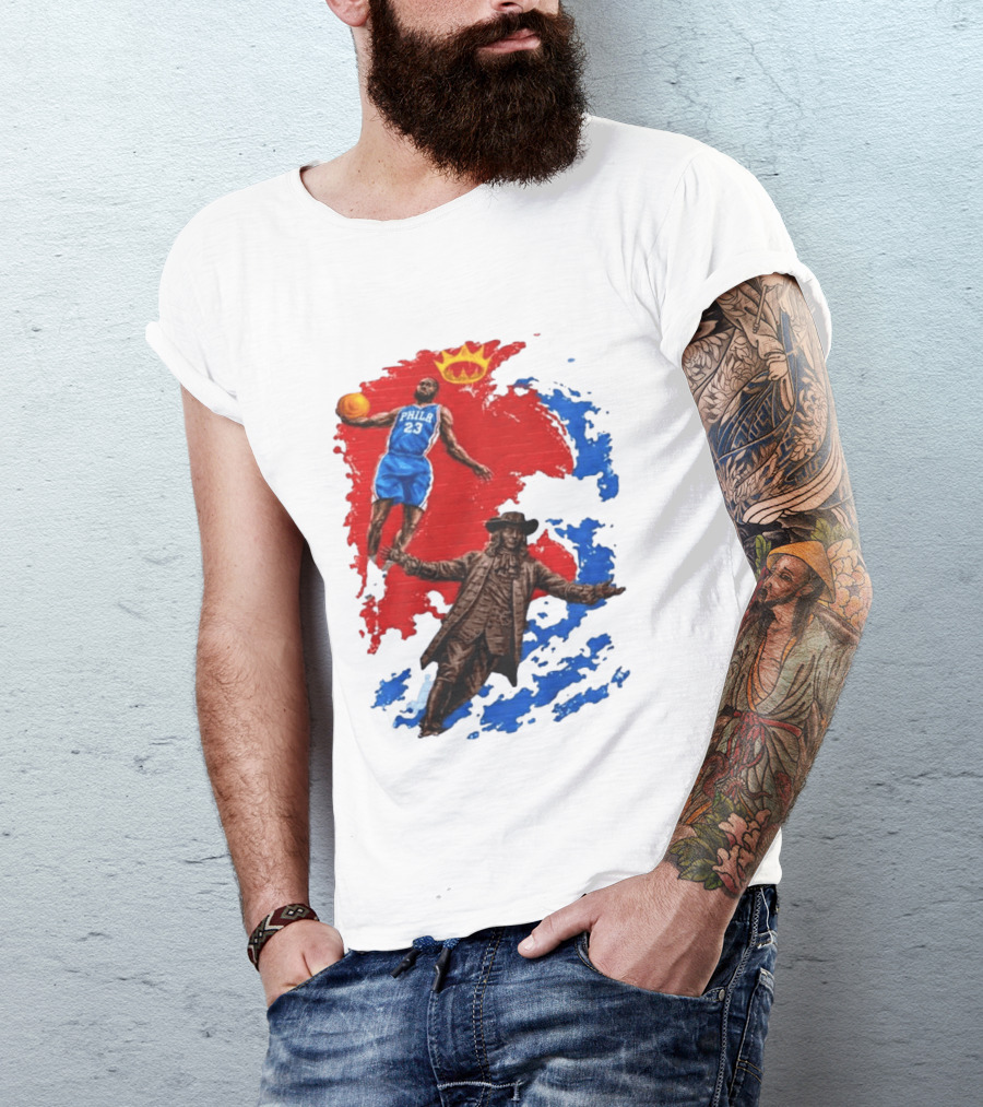 LeBron James Philadelphia Crown Mural Art In Chinatown T-Shirt