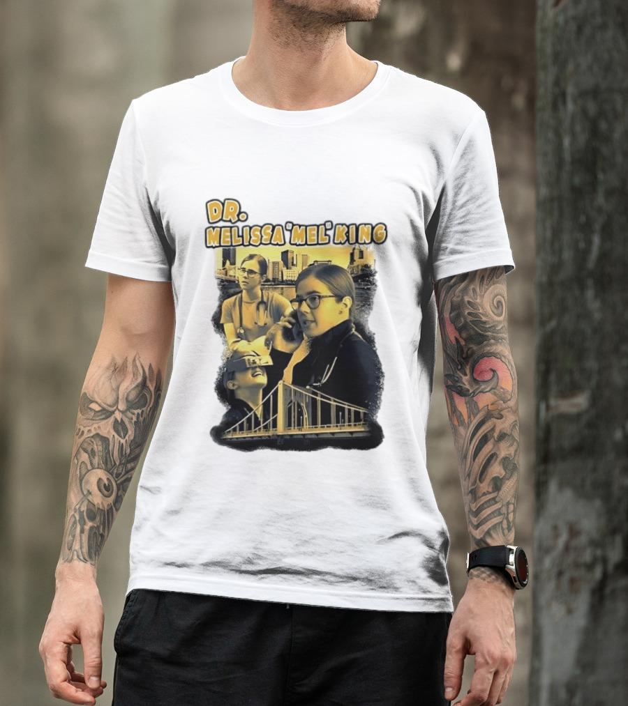 Dr Melissa Mel King Female Doctor Pittsburgh Yellow Bridge Collage T-Shirt