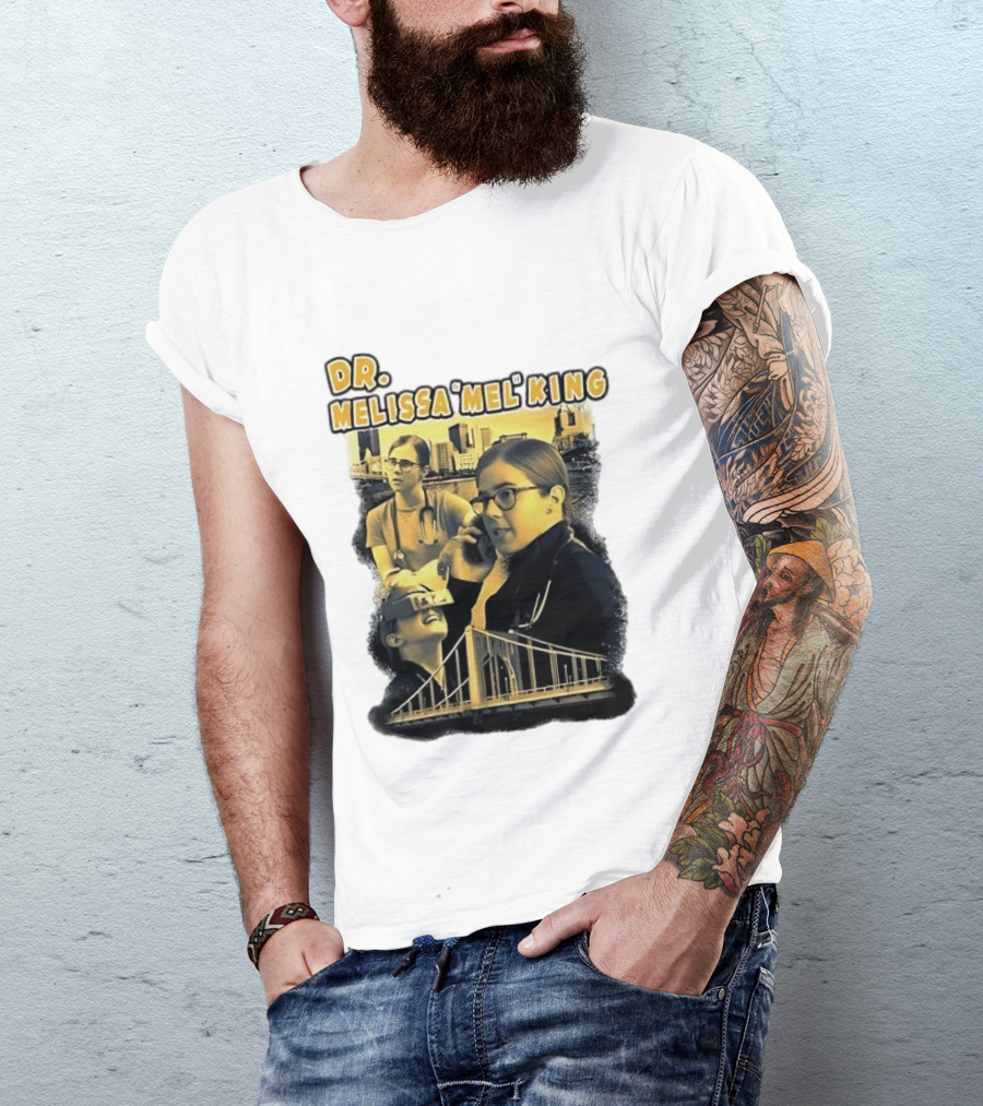 Dr Melissa Mel King Female Doctor Pittsburgh Yellow Bridge Collage T-Shirt