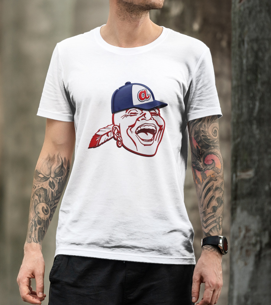 Hank Aaron Era 1970s Atlanta Braves Chief Cap T-Shirt