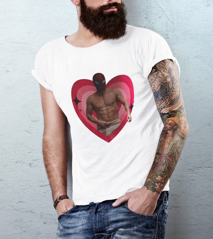 Heart Masked Bodybuilder Spidey T-Shirt