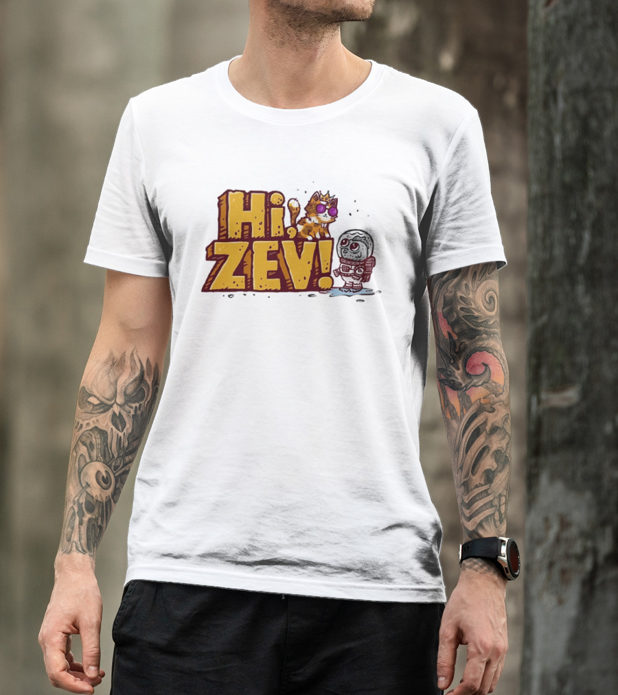 Hi Zev Cartoon Calico Cat Sunglasses Astronaut Creature T-Shirt