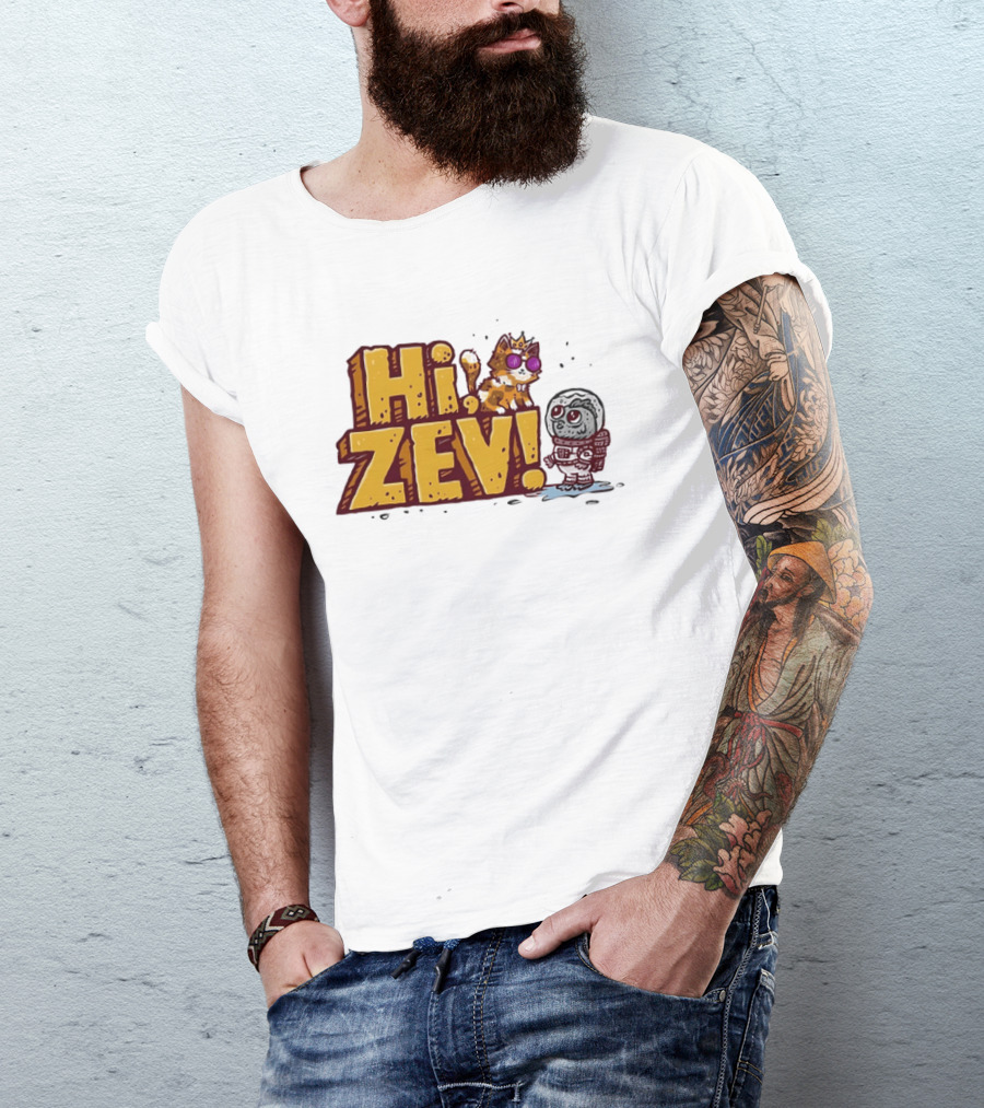 Hi Zev Cartoon Calico Cat Sunglasses Astronaut Creature T-Shirt