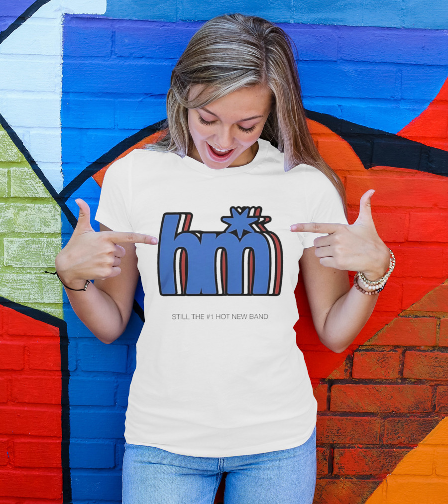 HM Still The Number 1 Hot New Band Blue Star 3D Layered Shadow T-Shirt