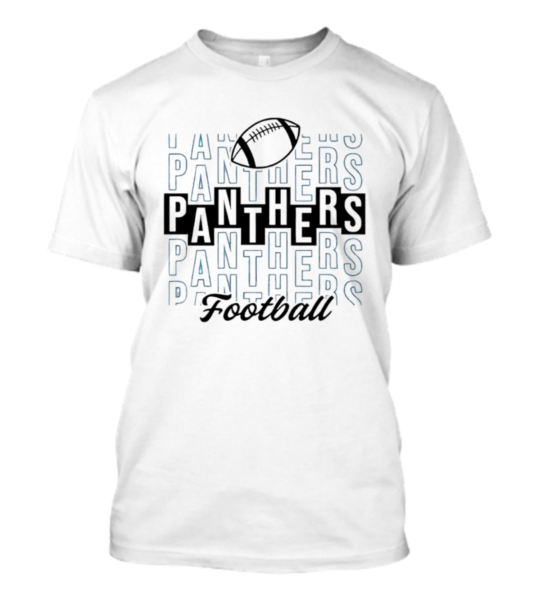 Panthers Football Gridiron Ball Panthers Line Blue T-Shirt
