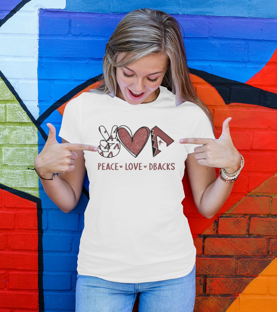 Peace Love Dbacks Arizona Diamondbacks T-Shirt
