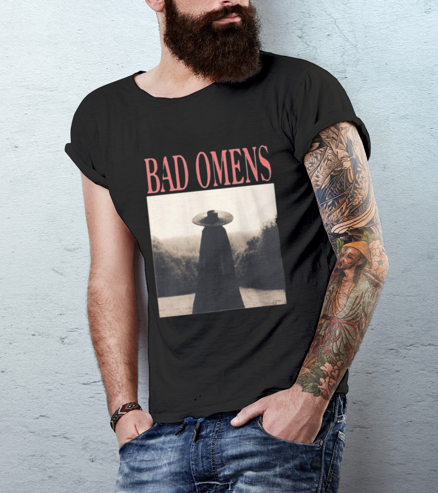 Bad Omens Specter Tour Dark Figure In Shadowy Landscape T-Shirt