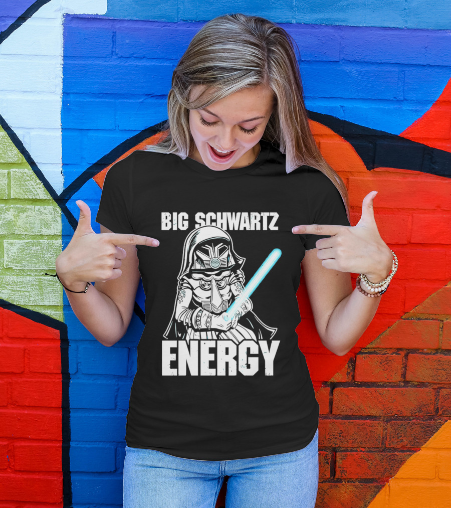 Big Schwartz Energy Dark Helmet Glowing Blue Sword T-Shirt