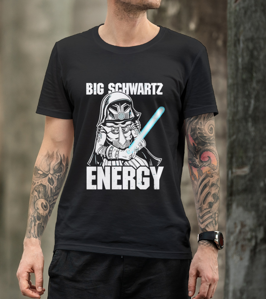 Big Schwartz Energy Dark Helmet Glowing Blue Sword T-Shirt