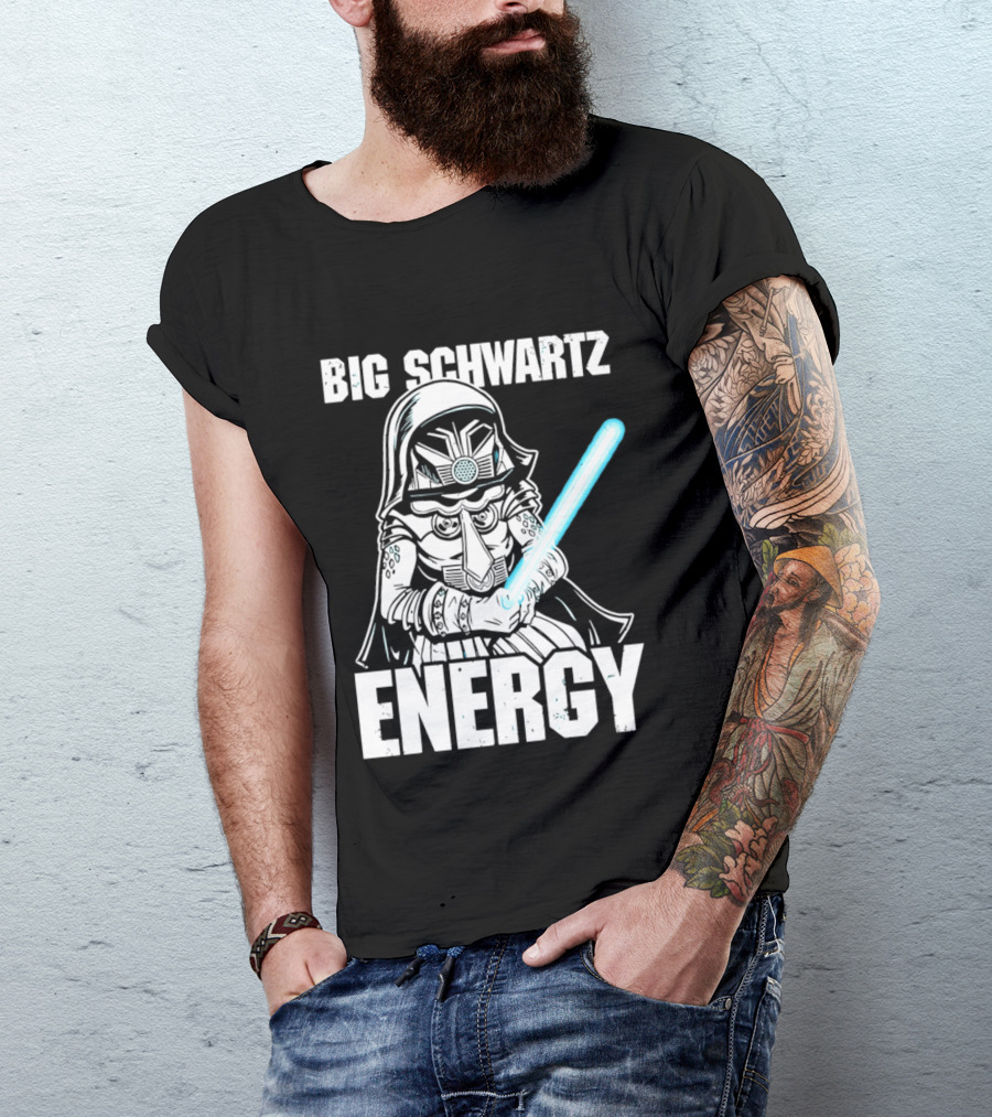 Big Schwartz Energy Dark Helmet Glowing Blue Sword T-Shirt