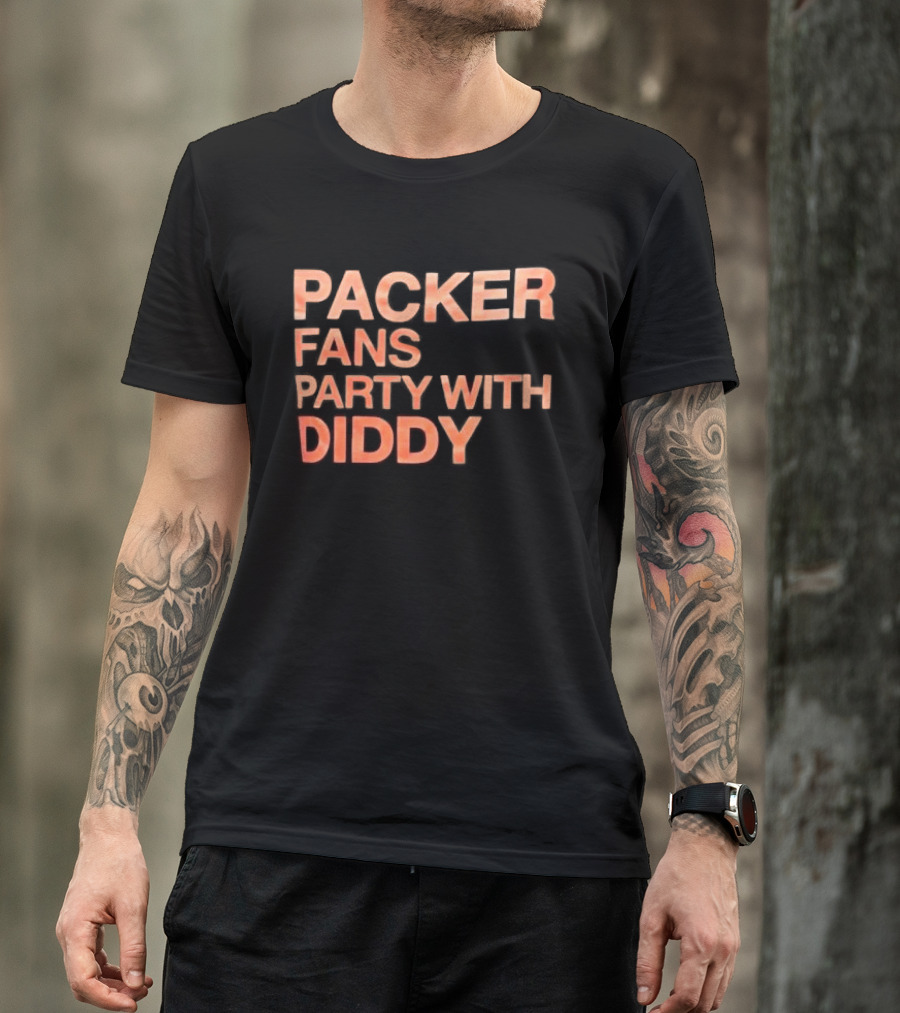 Packer Fans Party With Diddy Orange Clay Lettering T-Shirt
