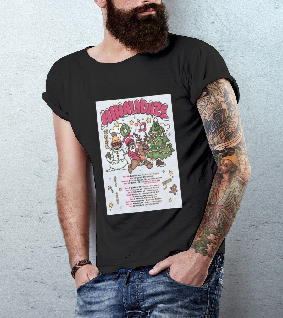 MIHALIDAZE 2026 Tour Solo Band Dates T-Shirt