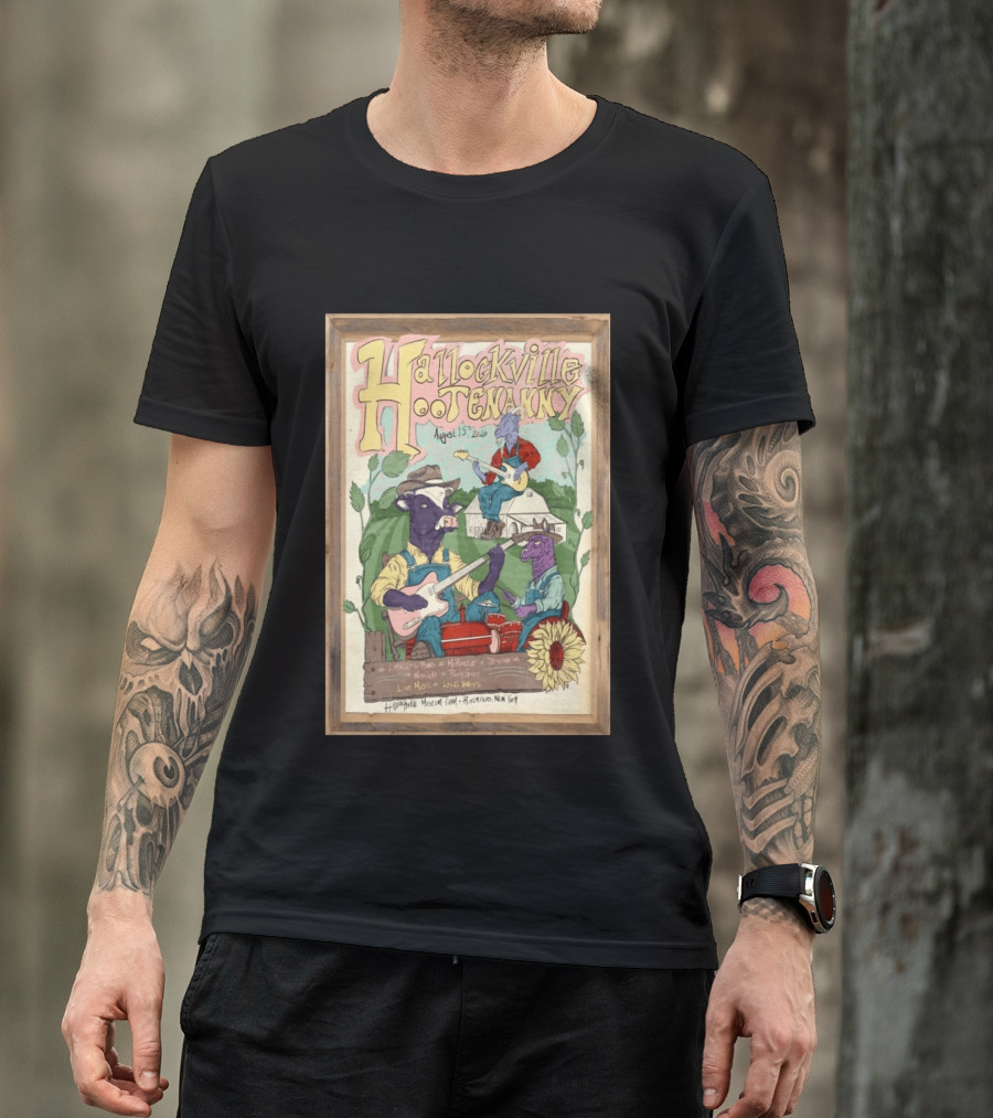 Hallockville Hootenanny August 15 2026 Live Music Farm Riverhead NY T-Shirt