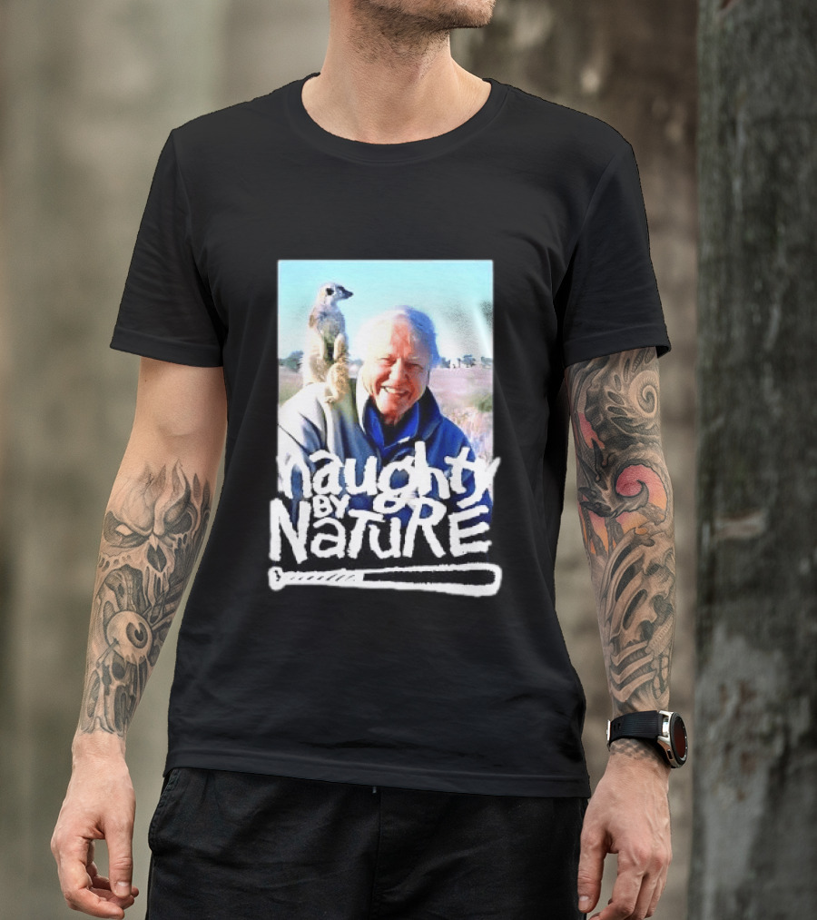 Naughty By Nature David Attenborough Meerkat Wildlife Photo T-Shirt
