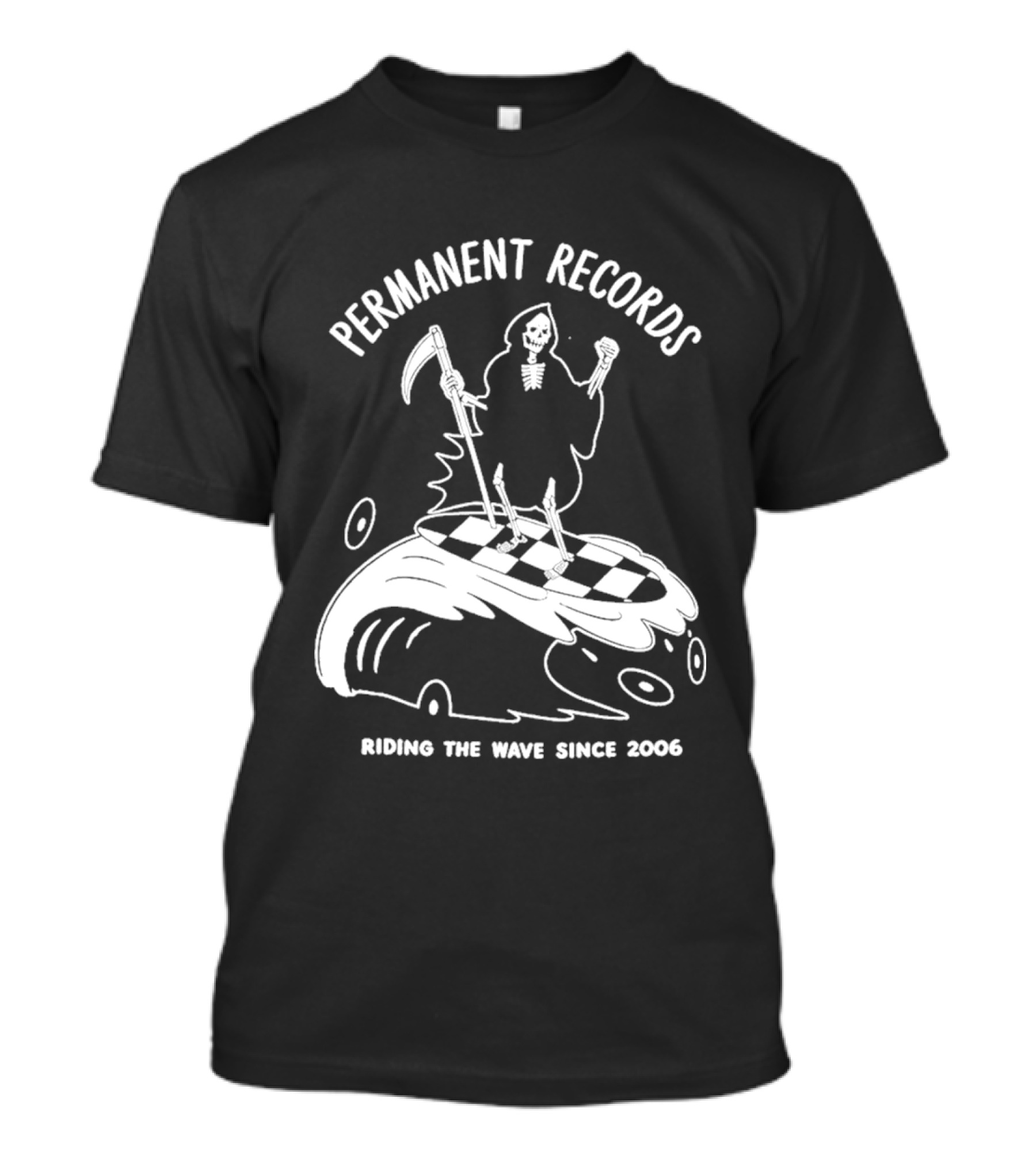 Permanent Records Grim Reaper Riding The Wave Since 2006 T-Shirt