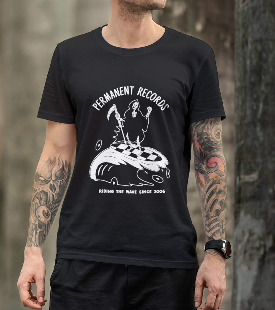Permanent Records Grim Reaper Riding The Wave Since 2006 T-Shirt