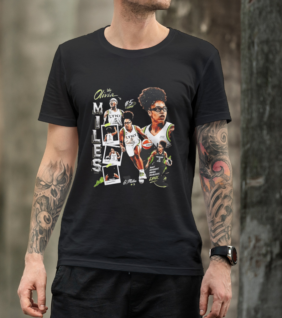 Olivia Miles No 5 Minnesota Lynx Fearless Driven Determined T-Shirt