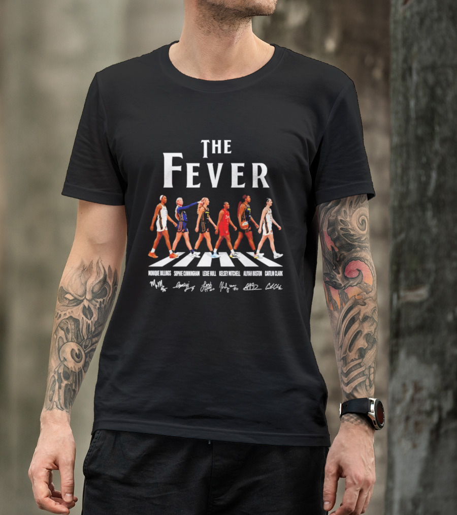 Indiana Fever The Fever Abbey Road N. Ogwumike Stephens Hull Smith Mitchell A. Johnson C. Cox T-Shirt