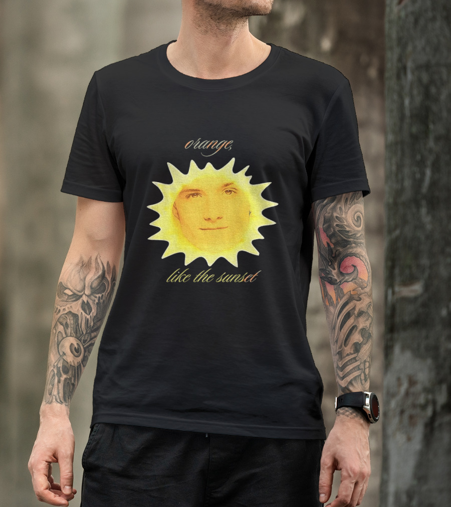 Orange Like The Sunset Face In Sun Design Peeta T-Shirt