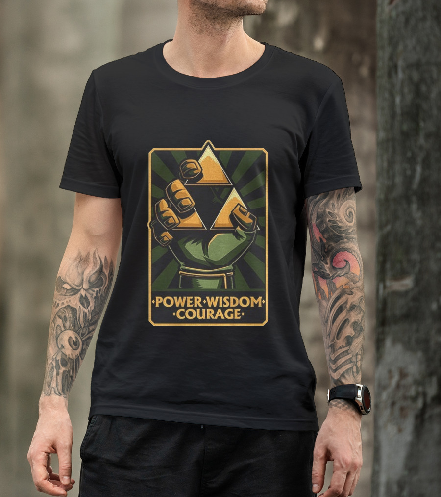 Power Wisdom Courage Triforce Hand The Legend Of Zelda T-Shirt