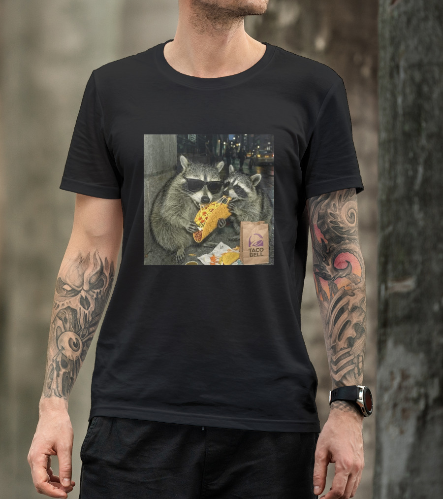 Taco Bell Raccoons Enjoying A Tasty Street Taco Night T-Shirt