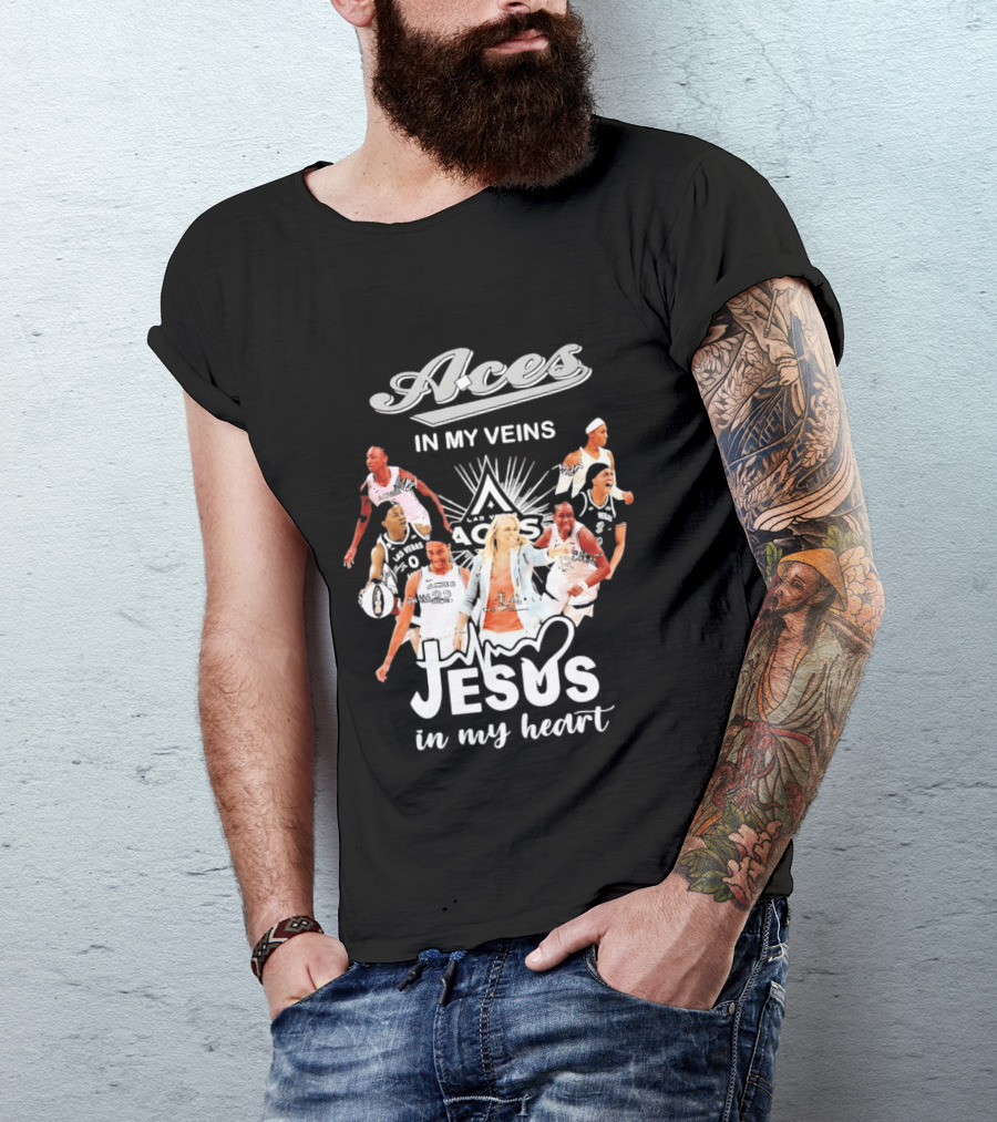 Las Vegas Aces In My Veins Jesus In My Heart WNBA 2026 T-Shirt
