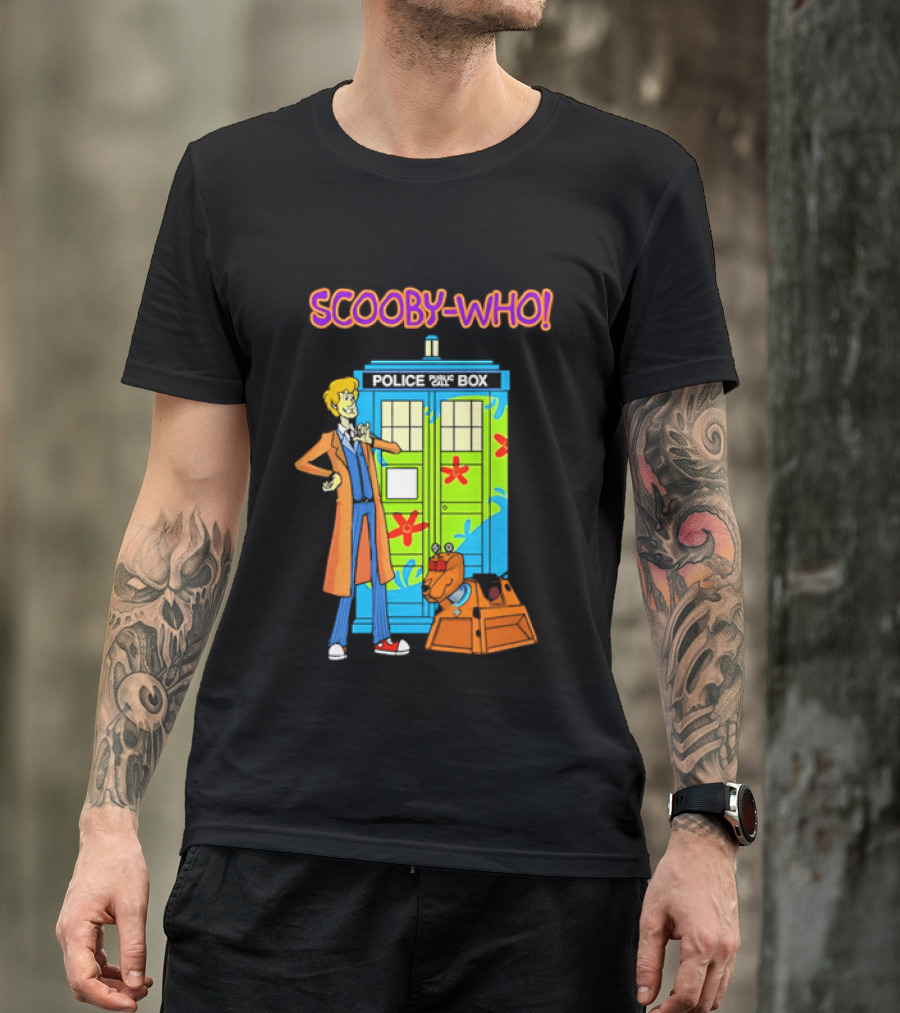 Scooby Who Shaggy Tenth Doctor Mystery Machine Painted Tardis K9 Robot T-Shirt