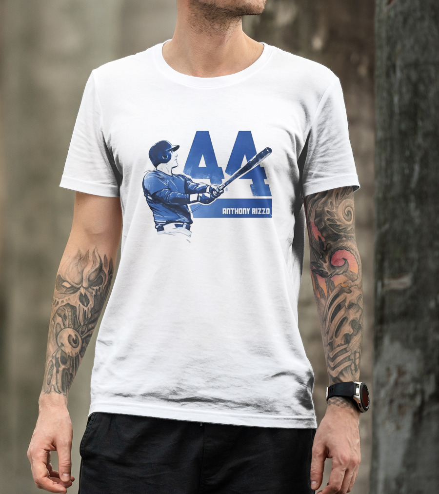 Anthony Rizzo 44 Swinging Blue Baseball Batter T-Shirt