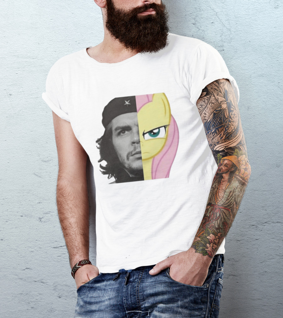 Che Guevara Fluttershy Crossover Fusion Face Mashup T-Shirt