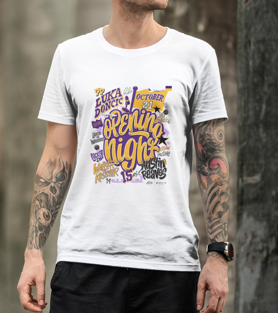 Los Angeles Lakers Luka Doncic Opening Night October 21 Walker Kessler Austin Reaves T-Shirt