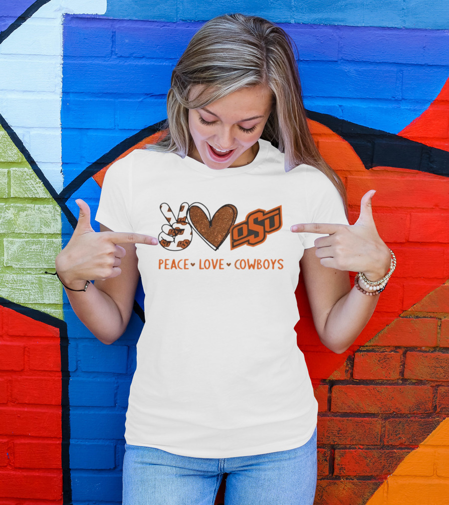 Peace Love OSU Oklahoma State Cowboys T-Shirt