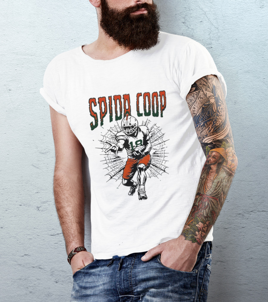 Spida Coop Miami Hurricanes Football Player Web T-Shirt