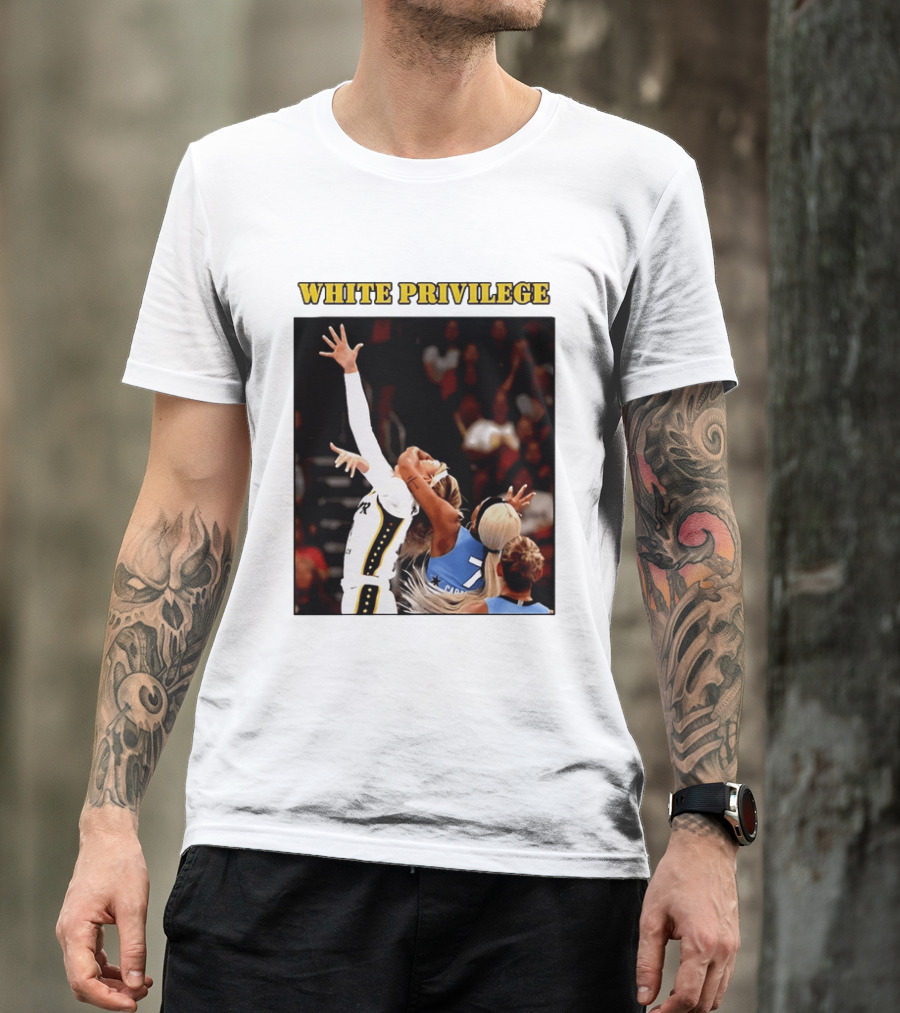 WHITE PRIVILEGE Sophie Cunningham DiJonai Carrington Basketball Confrontation T-Shirt