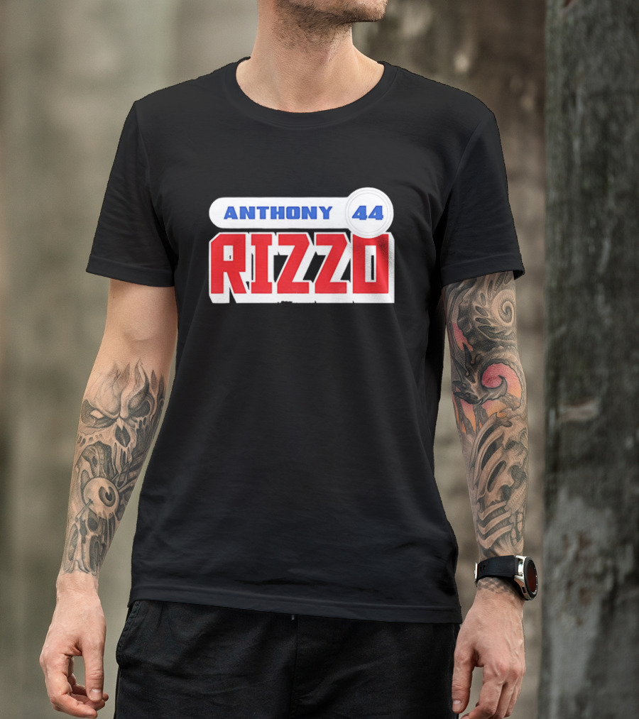 Anthony Rizzo 44 Red Blue Block Jersey Number T-Shirt