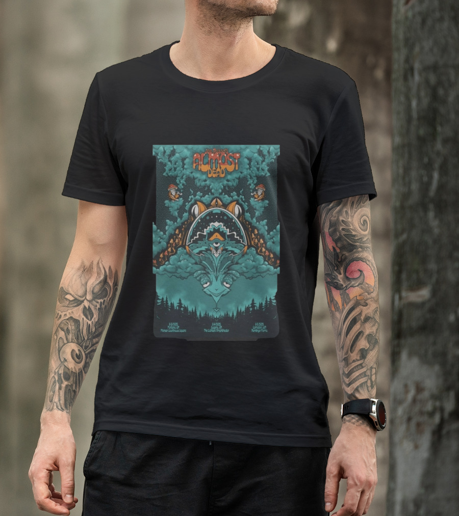 Joe Russo's Almost Dead Tour 2026 Portland Pioneer Courthouse Square Eugene Cuthbert Amphitheater Carnation Remlinger Farms Psychedelic T-Shirt