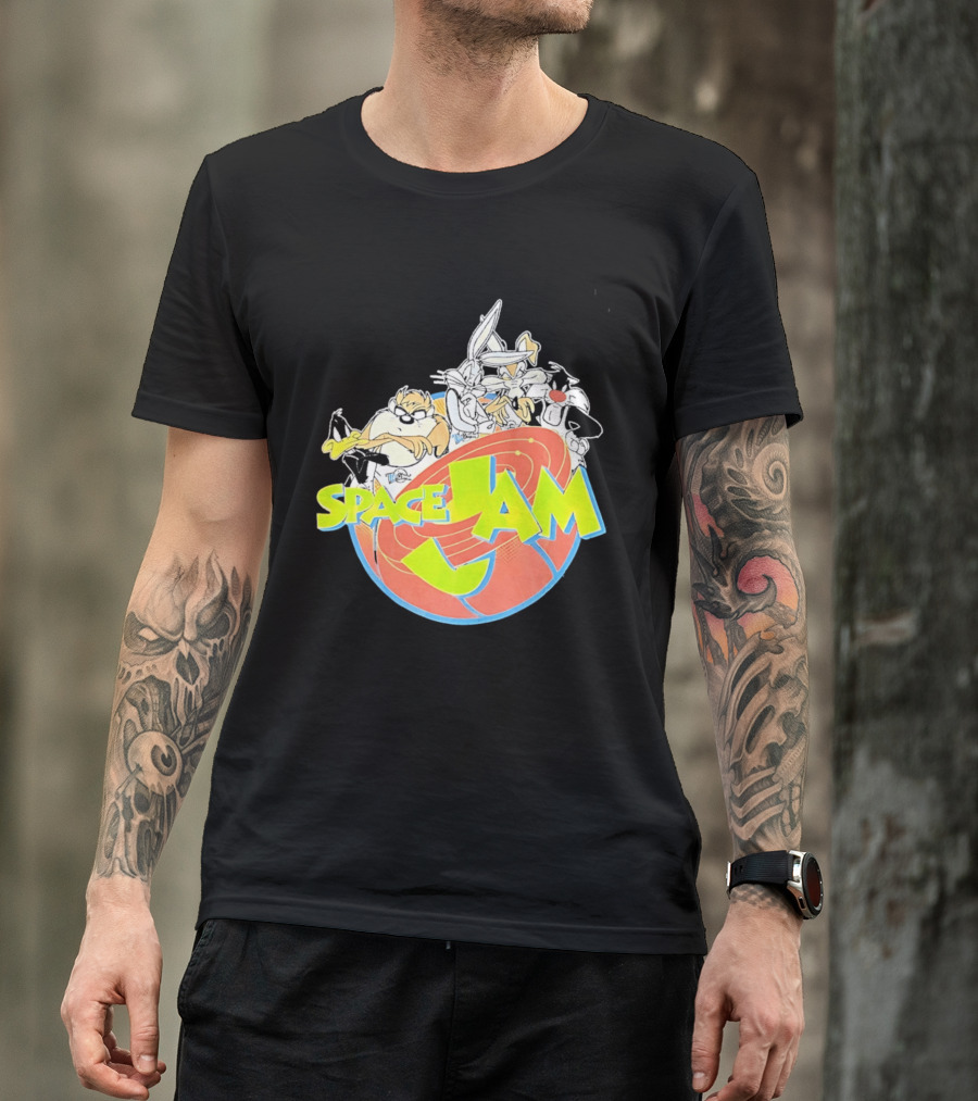 Space Jam Looney Tunes Characters Dynamic Pose T-Shirt