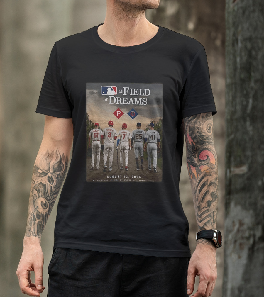 Phillies Vs Twins MLB At Field Of Dreams August 13 2026 T-Shirt