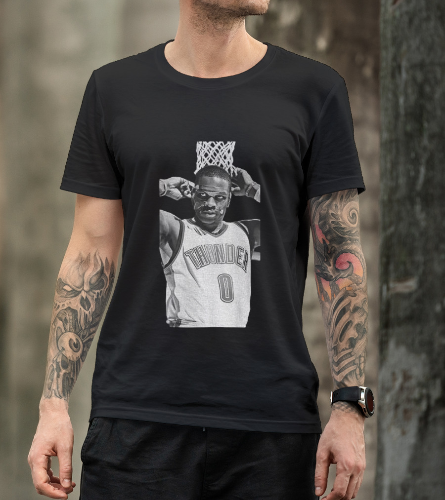 Russell Westbrook Masked OKC Thunder Basketball Legend Iconic Number 0 T-Shirt