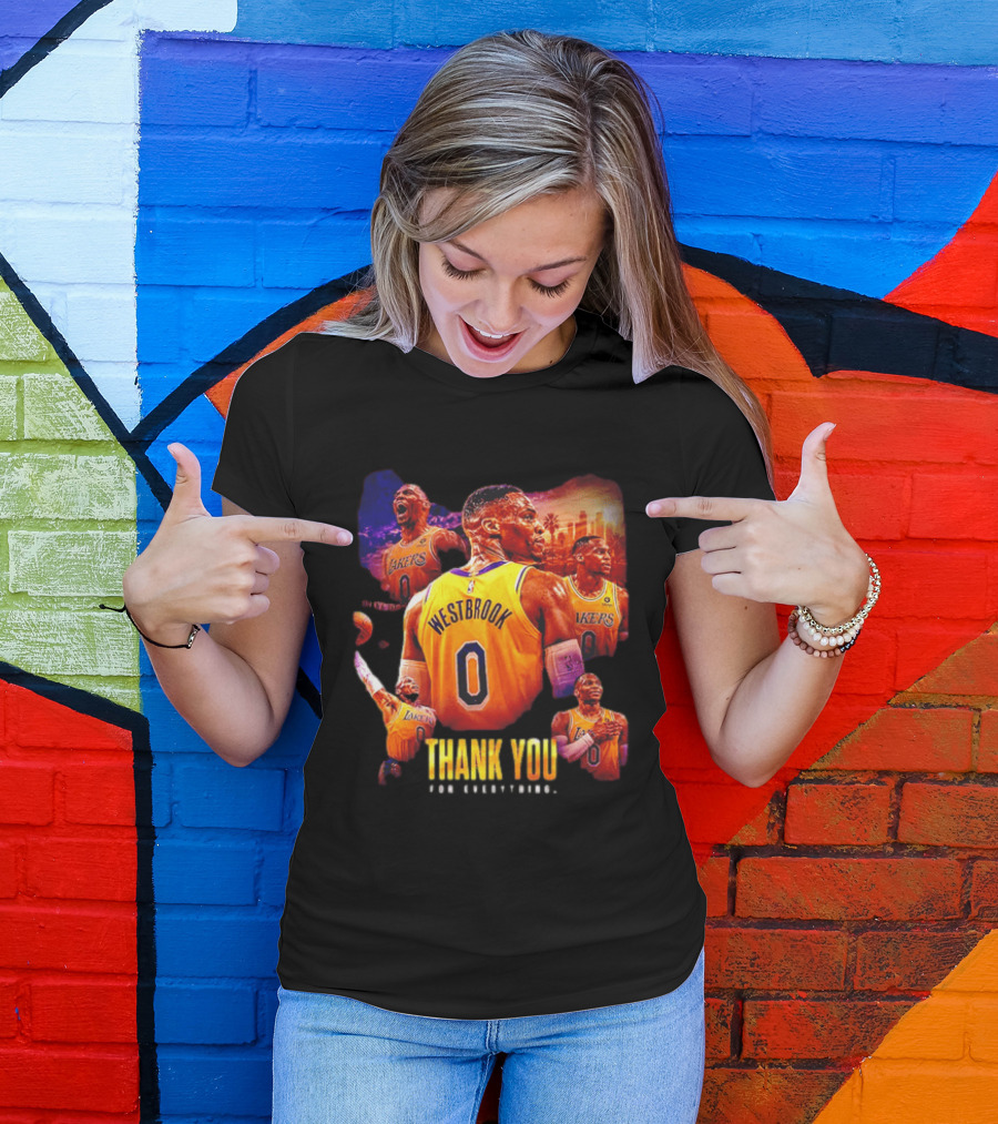 Russell Westbrook Los Angeles Lakers Thank You For Everything T-Shirt