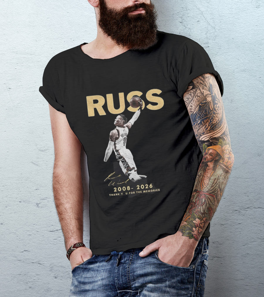 RUSS Russell Westbrook 2008 2026 Thank You For The Memories T-Shirt