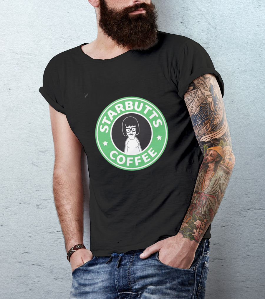 Starbutts Coffee Parody Tina Belcher Green Circular T-Shirt