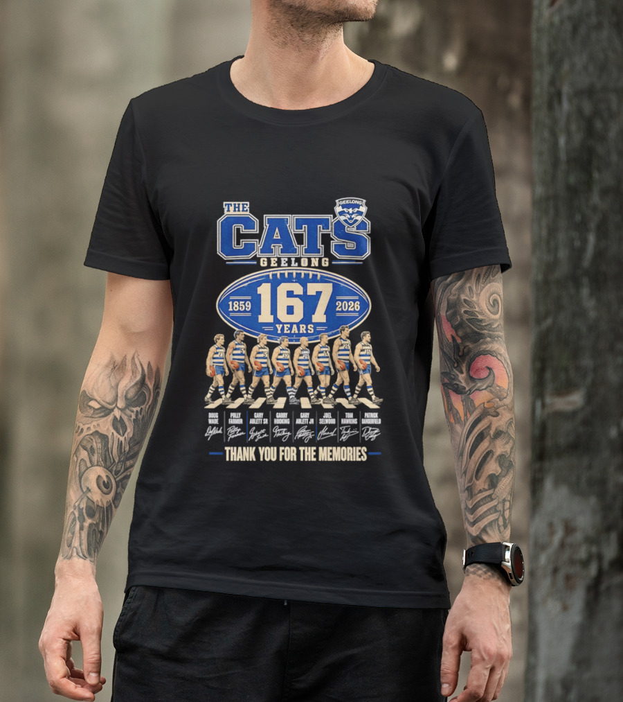 The Cats Geelong 1859 2026 167 Years Thank You For The Memories T-Shirt