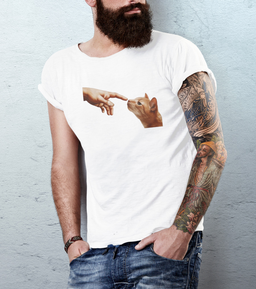 The Creation Of Adam Cat Edition T-Shirt