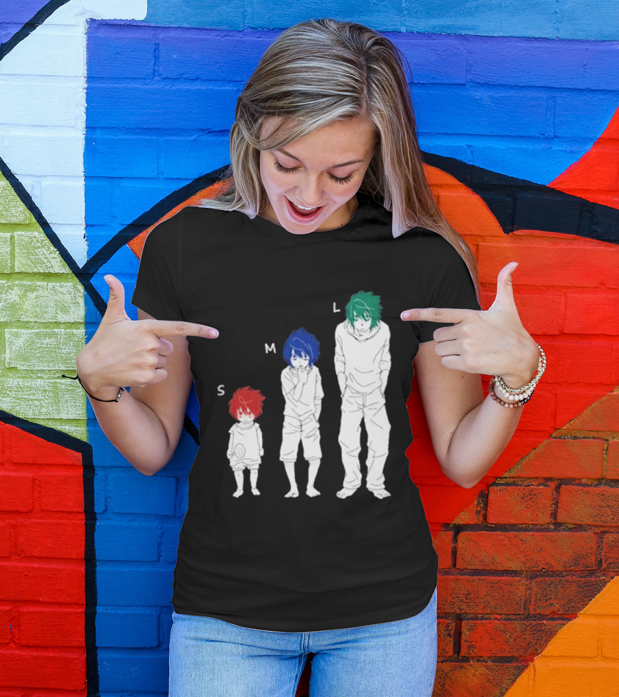 Anime Death Note L Character Evolution Sizes S M L T-Shirt